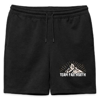 Team Far North | Nordland | North - Mens' Premium Organic Sweatshorts - black - Front - AI Model Male 178 light (178cm)