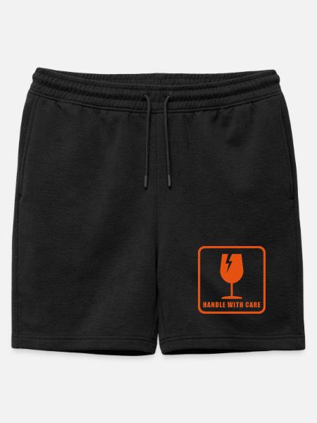 Panneau d’étiquette d’expédition Fragile Handle With Care - Short de survêtement homme premium - noir