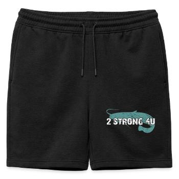 Catfish fishing catfish too strong for you - Mens' Premium Organic Sweatshorts - black - Front - AI Model Male 178 light (178cm)