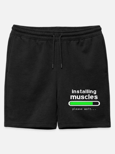 installing muscles - Mens' Premium Organic Sweatshorts - black