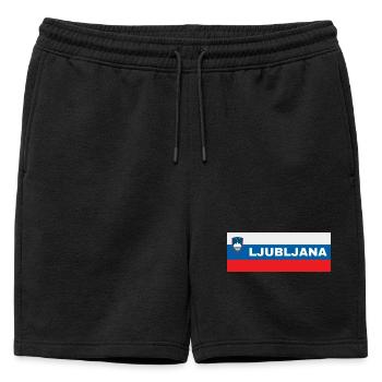 Ljubljana City in Slovenian Flag - Mens' Premium Organic Sweatshorts - black - Front - AI Model Male 178 light (178cm)
