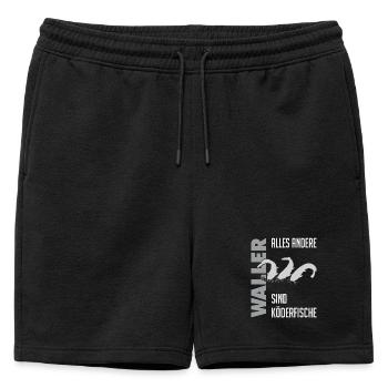 Wels fischen Kampf mit dem starken Wels - Männer Premium Organic Sweatshorts - Schwarz - Vorne - AI Model Male 178 light (178cm)