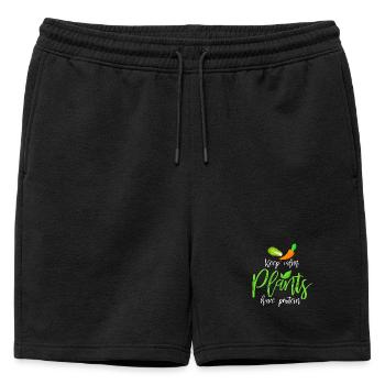 Vegan - Mens' Premium Organic Sweatshorts - black - Front - AI Model Male 178 light (178cm)