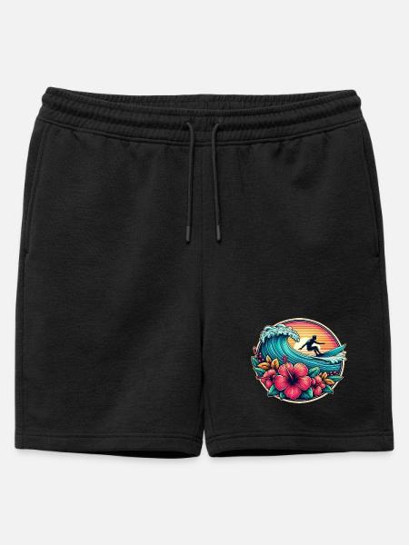 Logo du surfeur 2 - Short de survêtement homme premium - noir