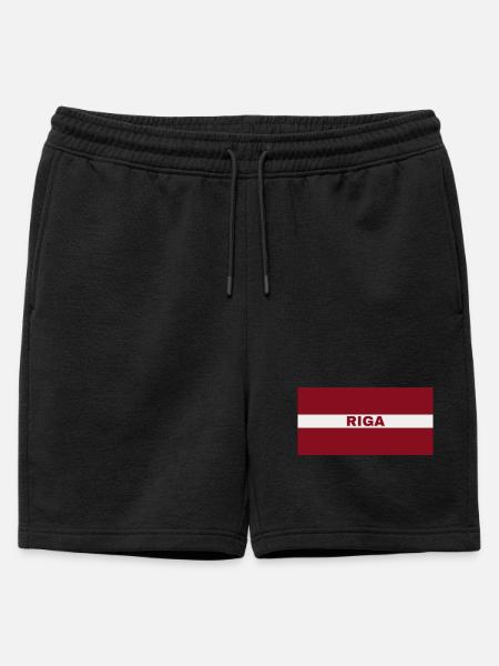 Riga en drapeau letton - Short de survêtement homme premium - noir