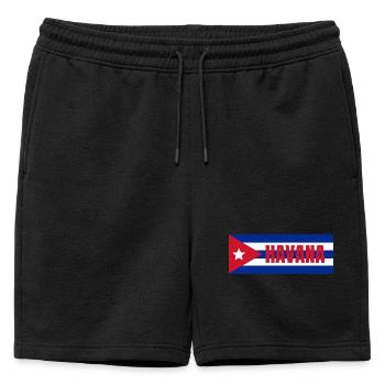 Havana City in Cuban Flag - Mens' Premium Organic Sweatshorts - black - Front - AI Model Male 178 light (178cm)