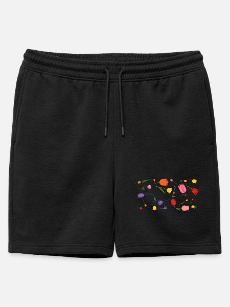 Blumen - Männer Premium Organic Sweatshorts - Schwarz