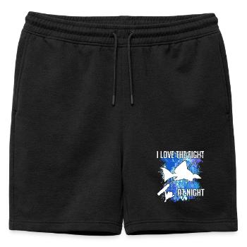 Waller catfish silhouette fishing rod and splashes of colour - Mens' Premium Organic Sweatshorts - black - Front - AI Model Male 178 light (178cm)