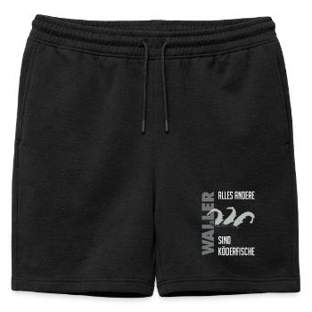 Wels fischen Kampf mit dem starken Wels - Männer Premium Organic Sweatshorts - Schwarz - Vorne - AI Model Male 178 light (178cm)