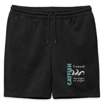 Combat de pêche au poisson-chat avec le poisson-chat fort - Short de survêtement homme premium - noir - Devant - AI Model Male 178 light (178cm)