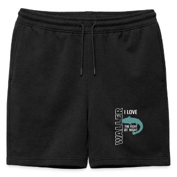 Waller fischen Nachtangeln Angler und Anglerin - Männer Premium Organic Sweatshorts - Schwarz - Vorne - AI Model Male 178 light (178cm)