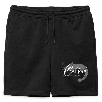Wels Waller angeln Sportfischen Flussmonster - Männer Premium Organic Sweatshorts - Schwarz - Vorne - AI Model Male 178 light (178cm)