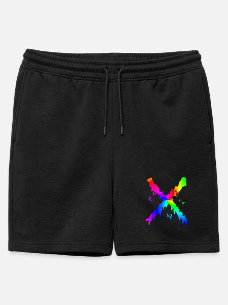 X Desing regenbogen - Männer Premium Organic Sweatshorts - Schwarz
