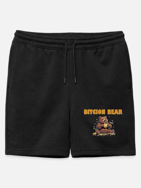 Bitcoin Bär  - Männer Premium Organic Sweatshorts - Schwarz