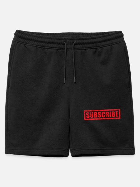 subscribe grunge stamp - Mens' Premium Organic Sweatshorts - black