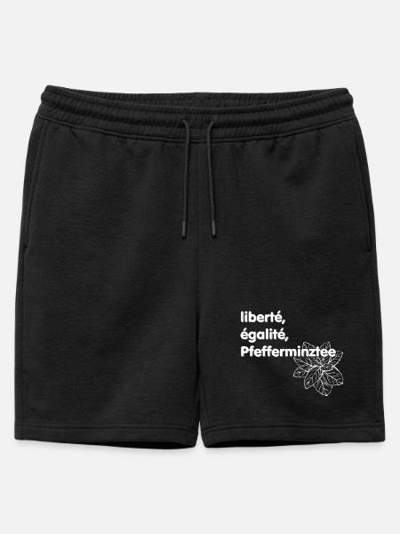 Liberté Egalité Pfefferminztee - Männer Premium Organic Sweatshorts - Schwarz