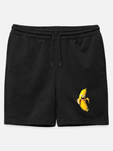 Figure de banane expressive avec un visage - Short de survêtement homme premium - noir