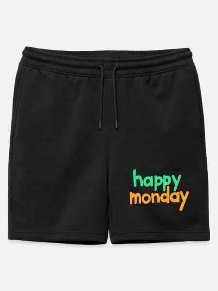happy monday - Mens' Premium Organic Sweatshorts - black