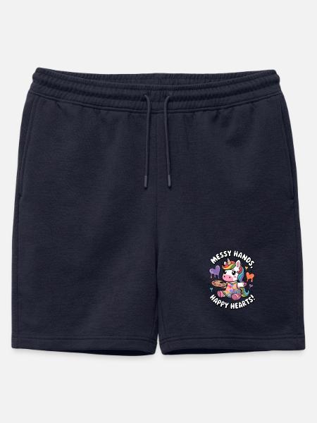 Messy Hands, Happy Hearts! - Mens' Premium Organic Sweatshorts - navy