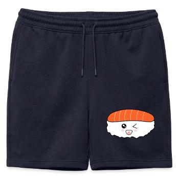 kawaii food, japanese cuisine, japanese fish - Mens' Premium Organic Sweatshorts - navy - Front - AI Model Male 178 light (178cm)