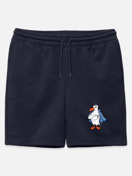 Muscular seagull with anchor tattoo seagull gift - Mens' Premium Organic Sweatshorts - navy