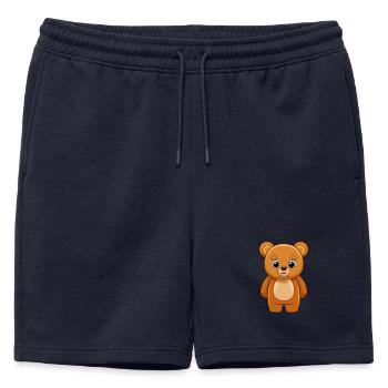 Ours Mignon Mascotte Personnage De Dessin Animé Kawaii - Short de survêtement homme premium - bleu marine - Devant - AI Model Male 178 light (178cm)