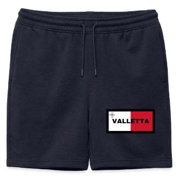 Valletta City in Malta Flag - Mens' Premium Organic Sweatshorts - navy - Front - AI Model Male 178 light (178cm)