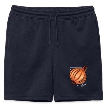 Trendy Onion Cool Vegetable Onions - Mens' Premium Organic Sweatshorts - navy - Front - AI Model Male 178 light (178cm)