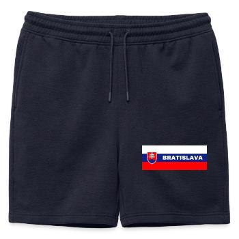 Bratislava City in Slovakian Flag - Mens' Premium Organic Sweatshorts - navy - Front - AI Model Male 178 light (178cm)