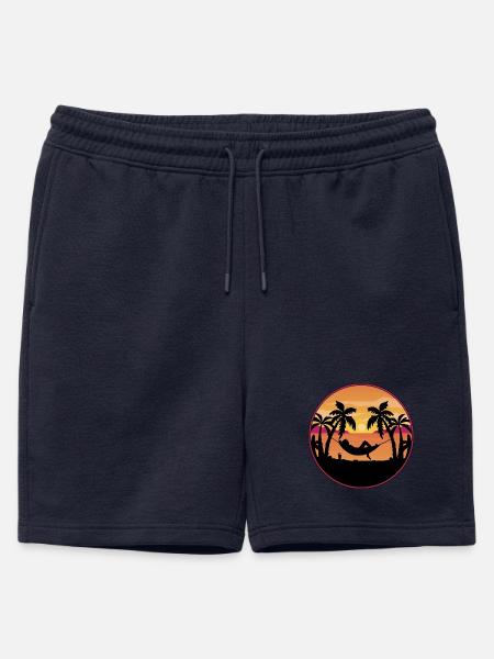 Palm Trees Hammock Sunset - Mens' Premium Organic Sweatshorts - navy