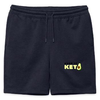 Keep It Keto Avocado Saying Ketogenic Diet Gift - Mens' Premium Organic Sweatshorts - navy - Front - AI Model Male 178 light (178cm)