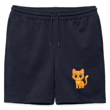 Chat Mignon Mascotte Personnage De Dessin Animé Kawaii - Short de survêtement homme premium - bleu marine - Devant - AI Model Male 178 light (178cm)