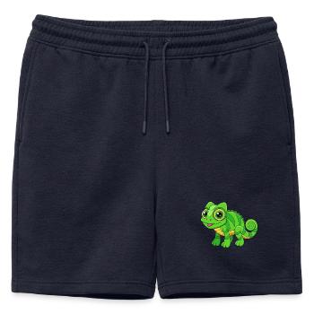 Caméléon Mascotte mignonne Personnage de dessin animé Kawaii - Short de survêtement homme premium - bleu marine - Devant - AI Model Male 178 light (178cm)