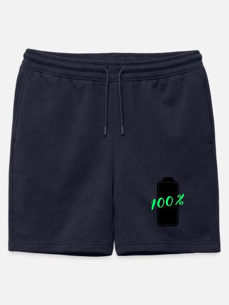 Batterie hat 100% volle Energie - Männer Premium Organic Sweatshorts - Navy