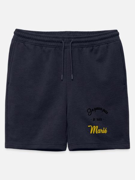 JUST MARRIED. EVJF - Short de survêtement homme premium - bleu marine