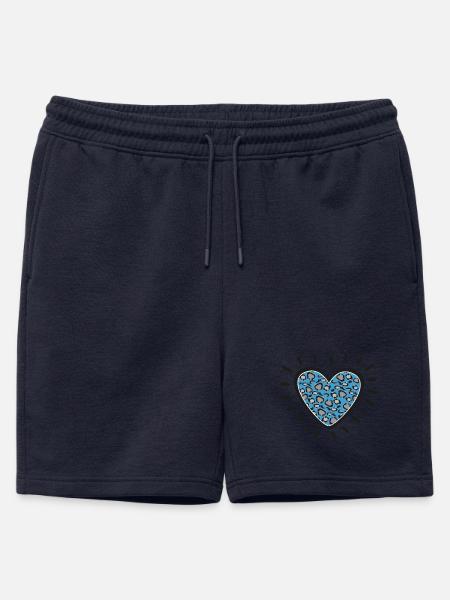 Leopard Heart Burst - Mens' Premium Organic Sweatshorts - navy