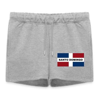 Ville de Saint-Domingue en République dominicaine Drapeau - Short de survêtement femme premium - gris chiné - Devant - AI Model Female 172 light (172cm)