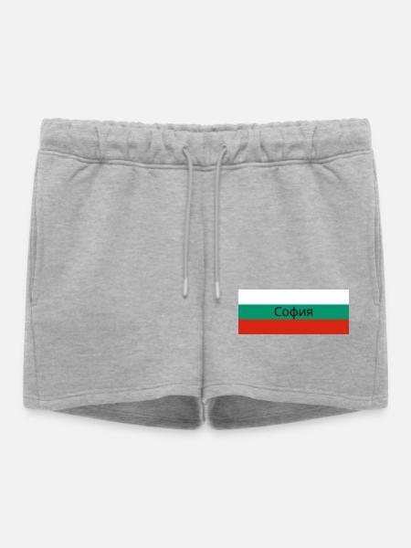 Sofia City in Bulgarian Flag - Women’s Premium Organic Sweatshorts - heather grey