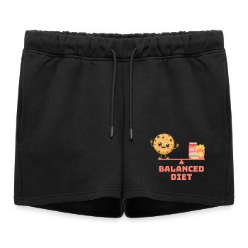 équilibré cookie fastfood Régime - Short de survêtement femme premium - noir - Devant - AI Model Female 172 light (172cm)