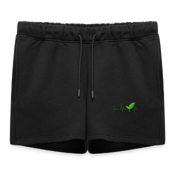 Vegan - Women’s Premium Organic Sweatshorts - black - Front - AI Model Female 172 light (172cm)
