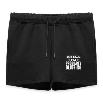I'm Probably Bluffing Poker Poker Player Gift - Women’s Premium Organic Sweatshorts - black - Front - AI Model Female 172 light (172cm)