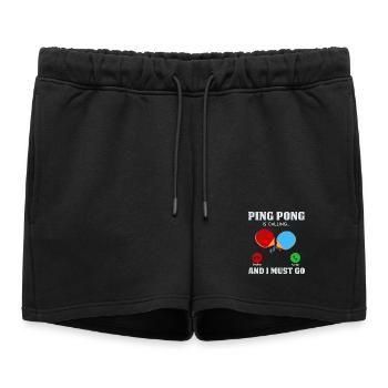 Table tennis - Women’s Premium Organic Sweatshorts - black - Front - AI Model Female 172 light (172cm)