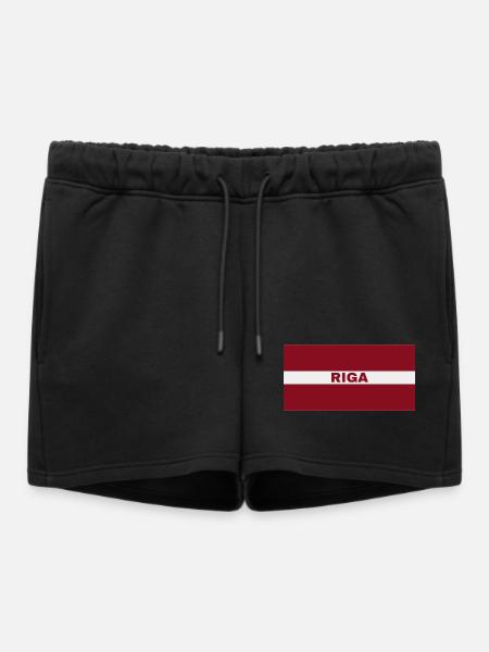 Riga City in Latvian Flag - Women’s Premium Organic Sweatshorts - black