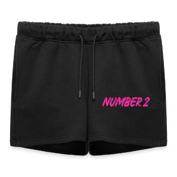 Number 2 - two - second - second - 2 - number 2 - Women’s Premium Organic Sweatshorts - black - Front - AI Model Female 172 light (172cm)