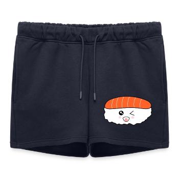 kawaii food, japanese cuisine, japanese fish - Women’s Premium Organic Sweatshorts - navy - Front - AI Model Female 172 light (172cm)