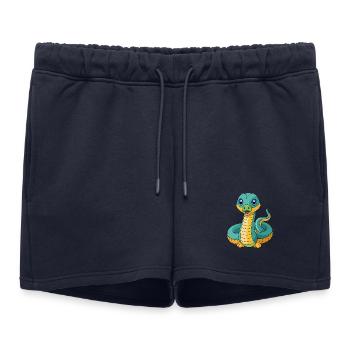 Anaconda Mascotte mignonne Personnage de dessin animé Kawaii - Short de survêtement femme premium - bleu marine - Devant - AI Model Female 172 light (172cm)