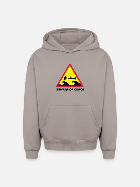 Beware Of Coach - Opti Edition - Oversized Heavyweight Unisex Hoodie - Taupe
