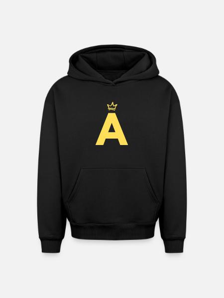 A comme Alvin - Sweat à capuche unisexe oversize épais SPREAD - noir