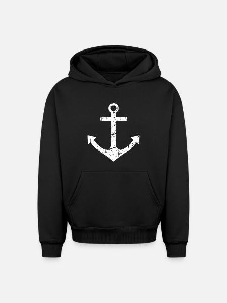 anchor - Oversized Heavyweight Unisex Hoodie - black
