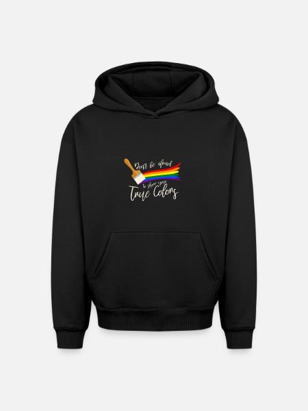 Gay Pride - Oversized Heavyweight Unisex Hoodie - black